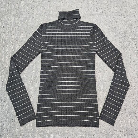 Marine Layer‎ Piper Turtleneck Charcoal Stripe Women's M NWT - Picture 1 of 12